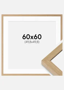 Ramme Hermes Naturlig Eg 60x60 cm - Passepartout Hvid 20x20 inches