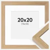 Ramme Hermes Naturlig Eg 20x20 cm - Passepartout Hvid 15x15 cm