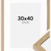 Ramme Hermes Naturlig Eg 30x40 cm - Passepartout Hvid 22x32 cm