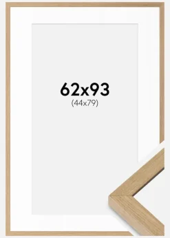 Ramme Hermes Naturlig Eg 62x93 cm - Passepartout Hvid 45x80 cm