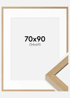 Ramme Hermes Naturlig Eg 70x90 cm - Passepartout Hvid 55x70 cm