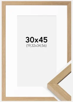 Ramme Hermes Naturlig Eg 30x45 cm - Passepartout Hvid 8x14 inches