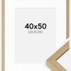 Ramme Hermes Naturlig Eg 40x50 cm - Passepartout Hvid 27,5x37 cm