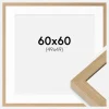 Ramme Hermes Naturlig Eg 60x60 cm - Passepartout Hvid 50x50 cm