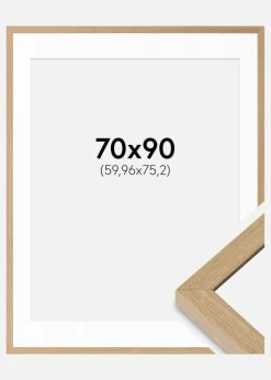 Ramme Hermes Naturlig Eg 70x90 cm - Passepartout Hvid 24x30 inches