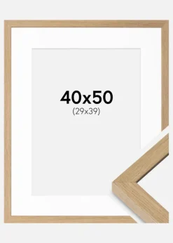 Ramme Hermes Naturlig Eg 40x50 cm - Passepartout Hvid 30x40 cm