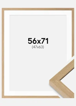 Ramme Hermes Naturlig Eg 56x71 cm - Passepartout Hvid 48x64 cm