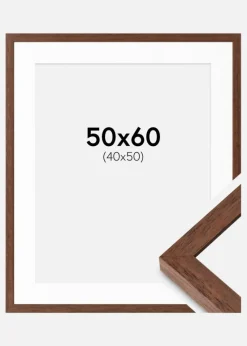 Ramme Hermes Teak 50x60 cm - Passepartout Hvid 41x51 cm