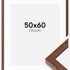 Ramme Hermes Teak 50x60 cm - Passepartout Hvid 40x50 cm