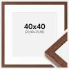 Ramme Hermes Teak 40x40 cm - Passepartout Hvid 12x12 inches