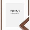 Ramme Hermes Teak 50x60 cm - Passepartout Hvid 14x18 inches