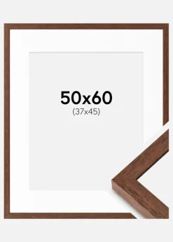Ramme Hermes Teak 50x60 cm - Passepartout Hvid 38x46 cm