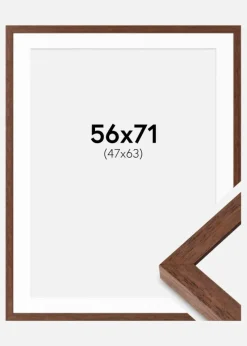 Ramme Hermes Teak 56x71 cm - Passepartout Hvid 48x64 cm