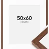 Ramme Hermes Teak 50x60 cm - Passepartout Hvid 37x46 cm