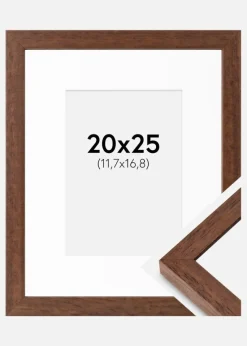 Ramme Hermes Teak 20x25 cm - Passepartout Hvid 5x7 inches