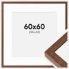 Ramme Hermes Teak 60x60 cm - Passepartout Hvid 45x45 cm
