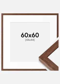 Ramme Hermes Teak 60x60 cm - Passepartout Hvid 45x45 cm