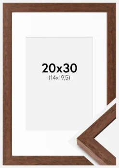 Ramme Hermes Teak 20x30 cm - Passepartout Hvid 15x21 cm