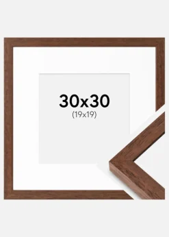 Ramme Hermes Teak 30x30 cm - Passepartout Hvid 20x20 cm