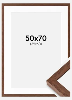 Ramme Hermes Teak 50x70 cm - Passepartout Hvid 40x61 cm