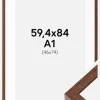 Ramme Hermes Teak 59,4x84 cm - Passepartout Hvid 47x75 cm