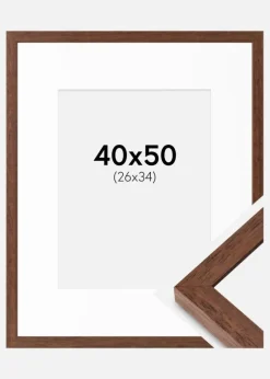 Ramme Hermes Teak 40x50 cm - Passepartout Hvid 27x35 cm