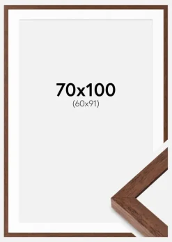 Ramme Hermes Teak 70x100 cm - Passepartout Hvid 61x92 cm
