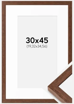 Ramme Hermes Teak 30x45 cm - Passepartout Hvid 8x14 inches