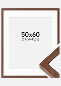 Ramme Hermes Teak 50x60 cm - Passepartout Hvid 16x19 inches
