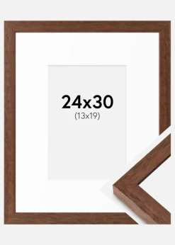 Ramme Hermes Teak 24x30 cm - Passepartout Hvid 14x20 cm