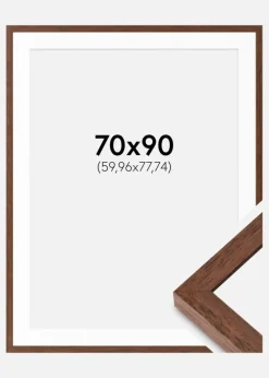 Ramme Hermes Teak 70x90 cm - Passepartout Hvid 24x31 inches