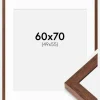 Ramme Hermes Teak 60x70 cm - Passepartout Hvid 50x56 cm