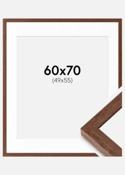 Ramme Hermes Teak 60x70 cm - Passepartout Hvid 50x56 cm