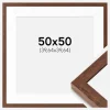 Ramme Hermes Teak 50x50 cm - Passepartout Hvid 16x16 inches