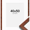 Ramme Hermes valnød 40x50 cm - Passepartout Hvid 28x38 cm