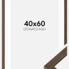 Ramme Hermes Valnød 40x60 cm - Passepartout Hvid 32,9x48,3 cm