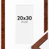 Ramme Hermes valnød 20x30 cm - Passepartout Hvid 10x21 cm