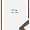 Ramme Hermes Valnød 50x70 cm - Passepartout Hvid 16x24 inches