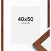 Ramme Hermes valnød 40x50 cm - Passepartout Hvid 27x35 cm