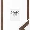 Ramme Hermes Valnød 20x30 cm - Passepartout Hvid 9x11 cm