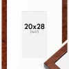 Ramme Hermes valnød 20x28 cm - Passepartout Hvid 10x18 cm