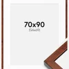 Ramme Hermes valnød 70x90 cm - Passepartout Hvid 55x70 cm