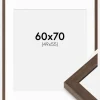 Ramme Hermes Valnød 60x70 cm - Passepartout Hvid 50x56 cm