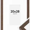 Ramme Hermes Valnød 20x28 cm - Passepartout Hvid 10x18 cm