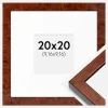 Ramme Hermes valnød 20x20 cm - Passepartout Hvid 4x4 inches