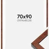 Ramme Hermes valnød 70x90 cm - Passepartout Hvid 24x32 inches