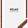 Ramme Hermes valnød 40x60 cm - Passepartout Hvid 32,9x48,3 cm