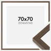 Ramme Hermes Valnød 70x70 cm - Passepartout Hvid 23x23 inches