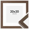 Ramme Hermes Valnød 20x20 cm - Passepartout Hvid 15x15 cm
