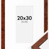 Ramme Hermes valnød 20x30 cm - Passepartout Hvid 10x20 cm